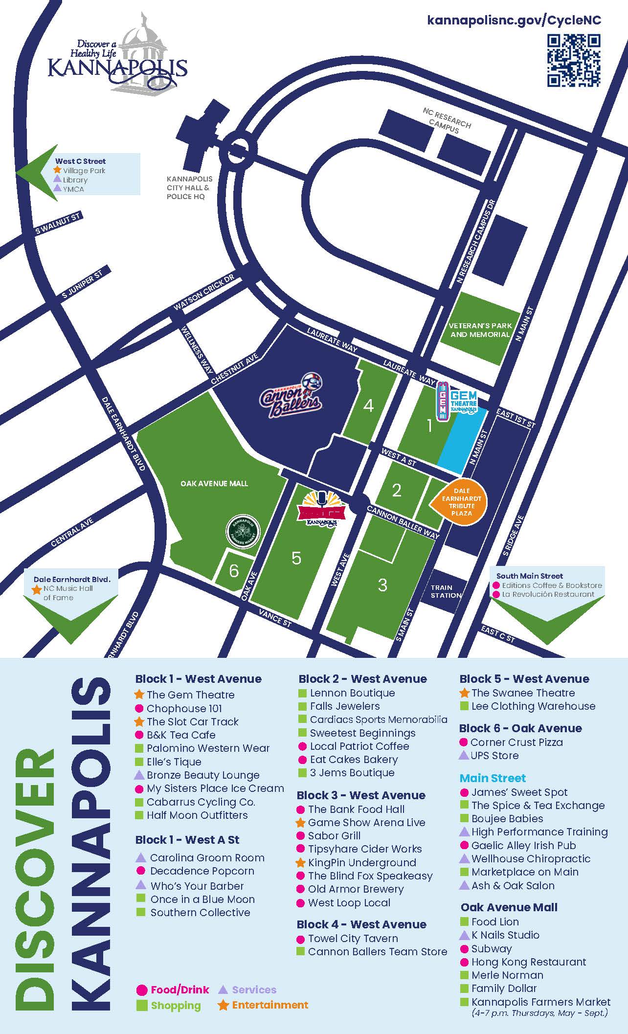 Map of downtown kannapolis 